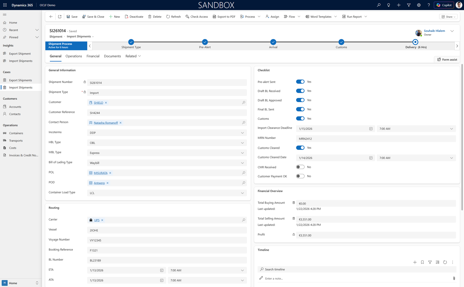 360 View Import/Export Dashboard